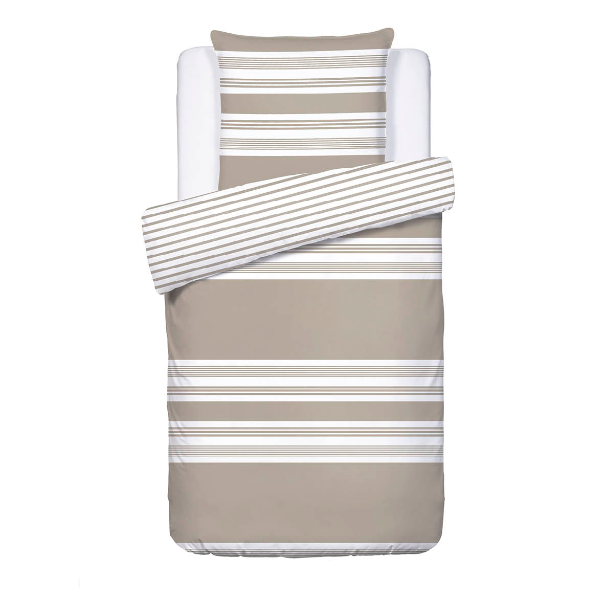 Housse de couette + taie(s) satin de coton - Alizée Taupe