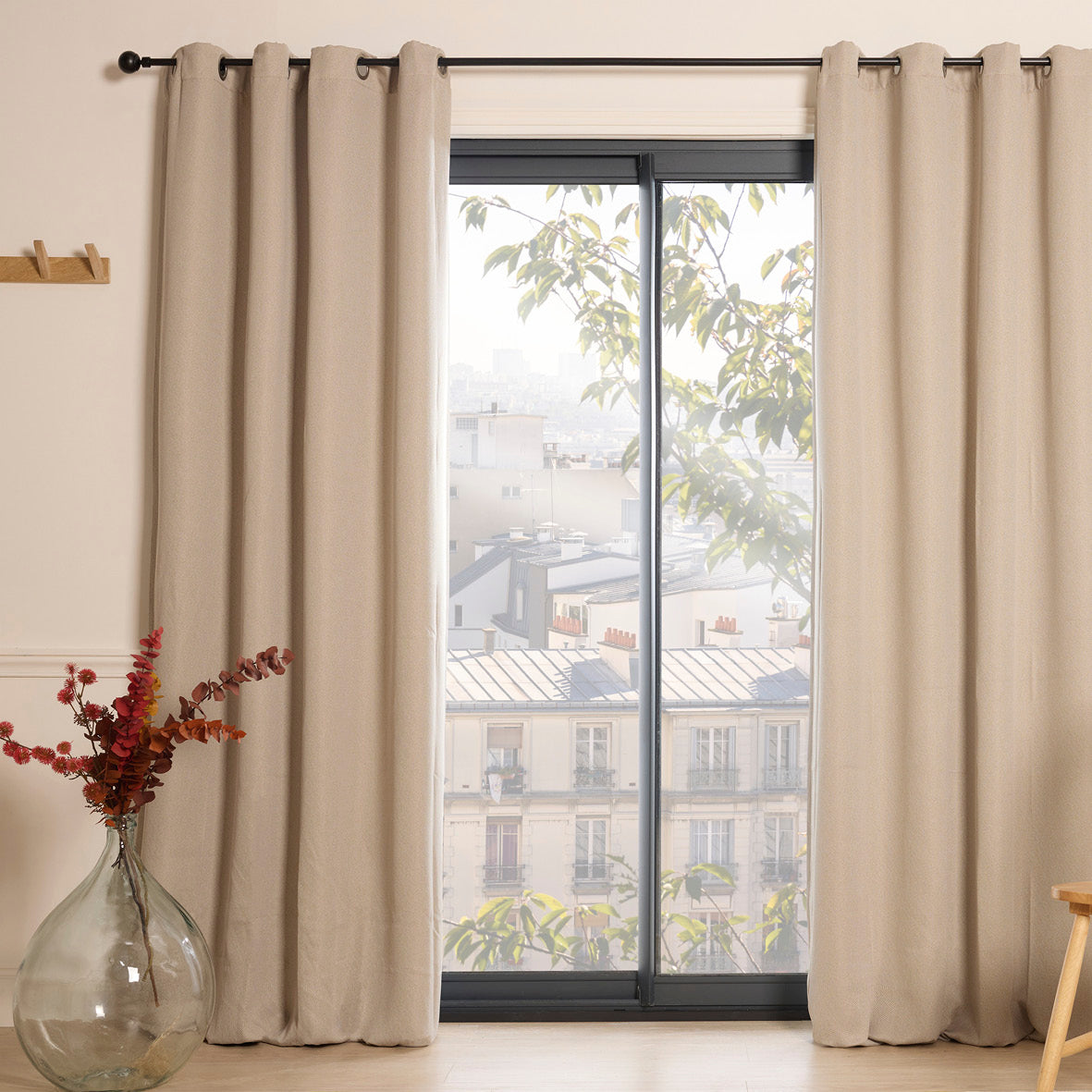 Dim-out eyelet curtain - Sophia Taupe