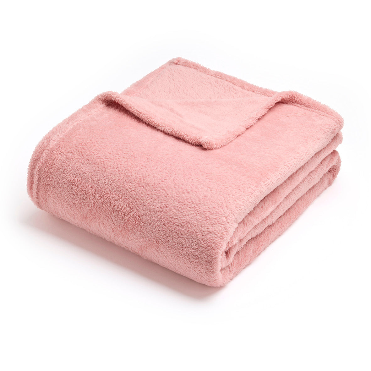 Plaid en polaire ultra doux et gonflant - Rose clair - 180 x 220 cm