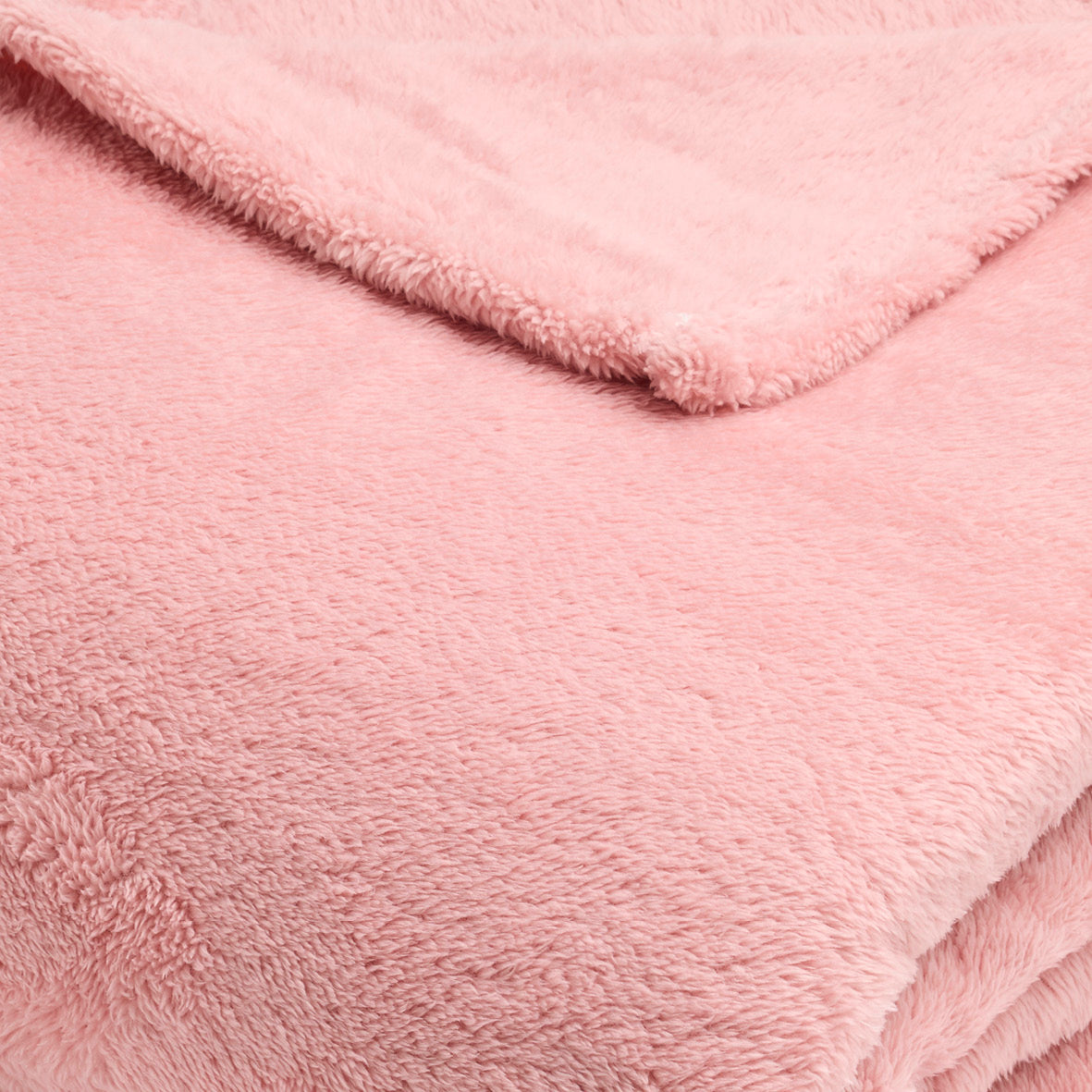 Plaid en polaire ultra doux et gonflant - Rose clair - 180 x 220 cm