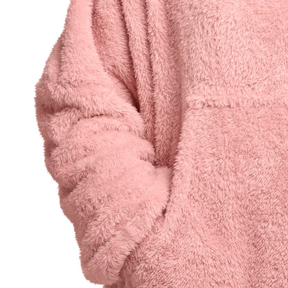 Sweat plaid en polaire ultra doux et confortable - Rose clair