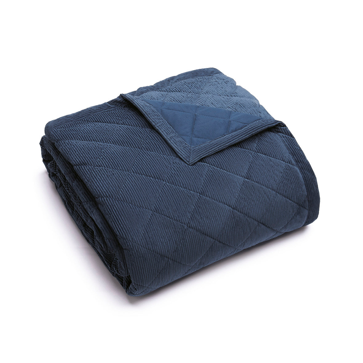 Bedspread corduroy Diamond Blue - 220 x 250 cm