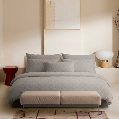 Bolster case cotton satin - Harmonie végétale Taupe / Taupe