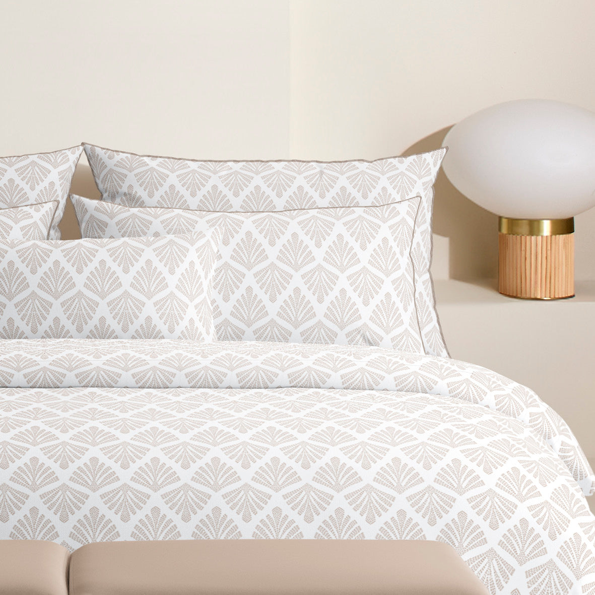 Pillowcase(s) cotton satin Harmonie végétale - White / White