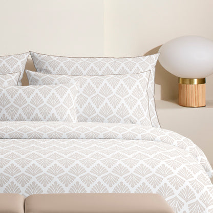 Pillowcase(s) cotton satin Harmonie végétale - White / White