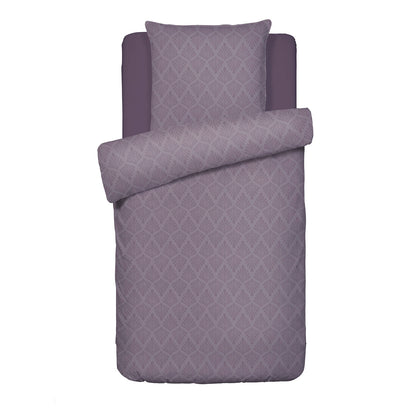 Duvet cover + pillowcase(s) cotton satin - Harmonie végétale Dark purple / Dark purple
