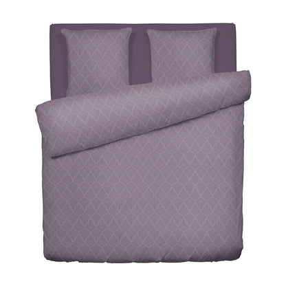 Duvet cover + pillowcase(s) cotton satin - Harmonie végétale Dark purple / Dark purple