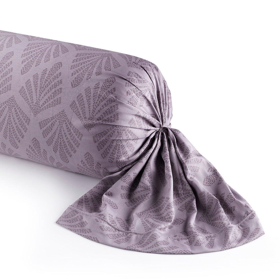 Bolster case cotton satin - Harmonie végétale Dark purple / Dark purple