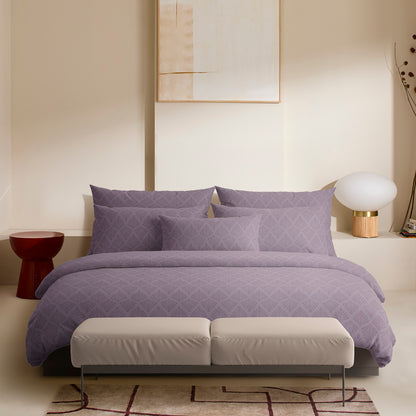 Bolster case cotton satin - Harmonie végétale Dark purple / Dark purple