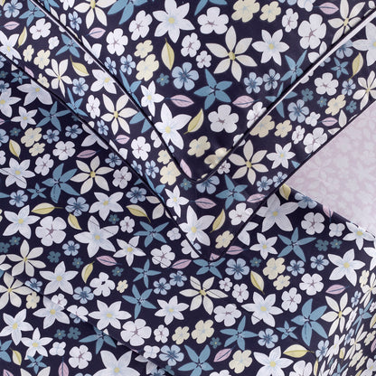 Sheet set cotton satin - Etoile de Printemps Blue