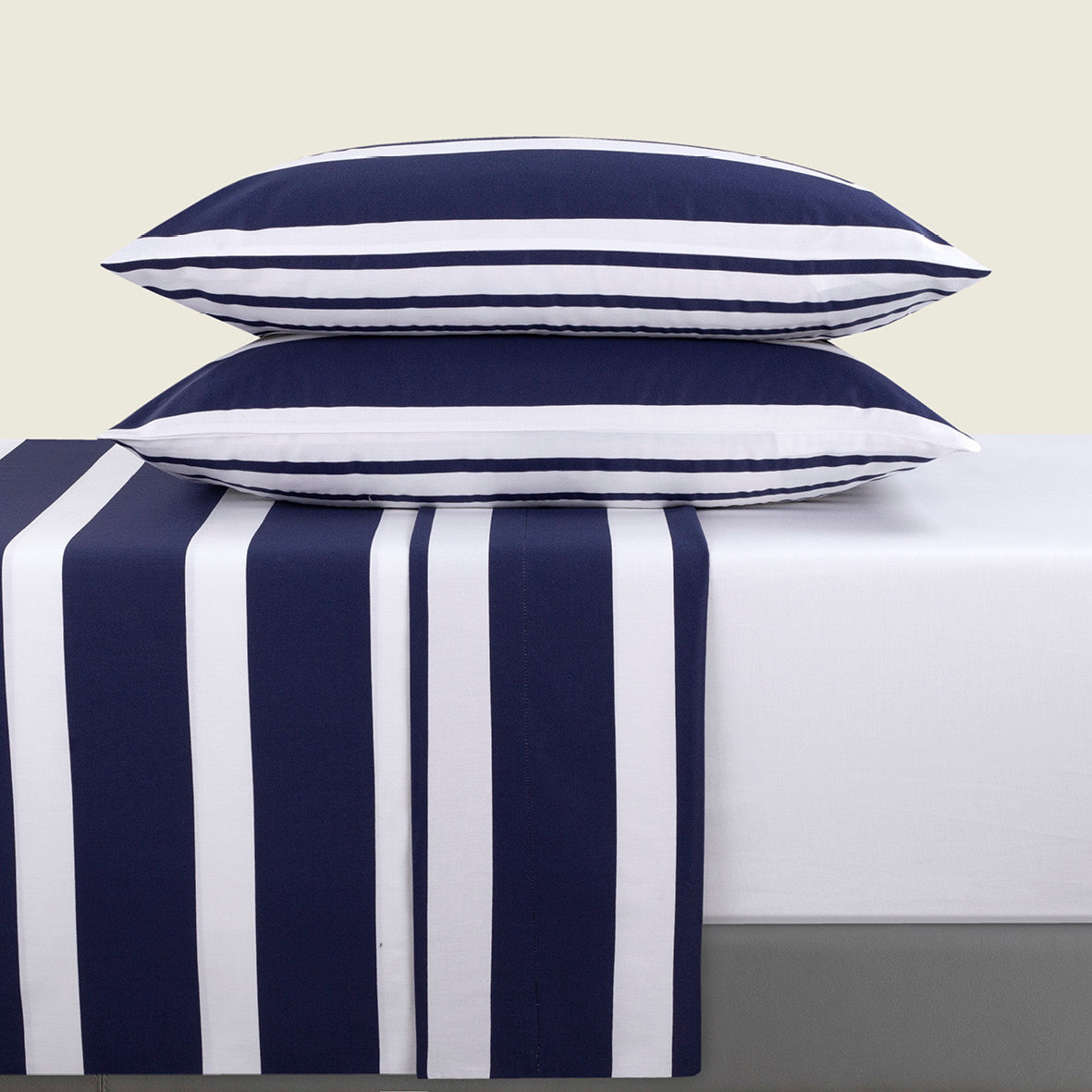 Sheet set cotton satin - Marinière Blue