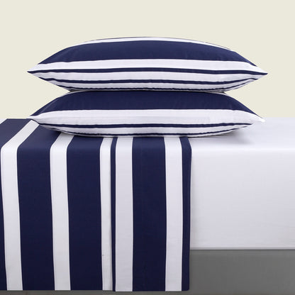 Sheet set cotton satin - Marinière Blue