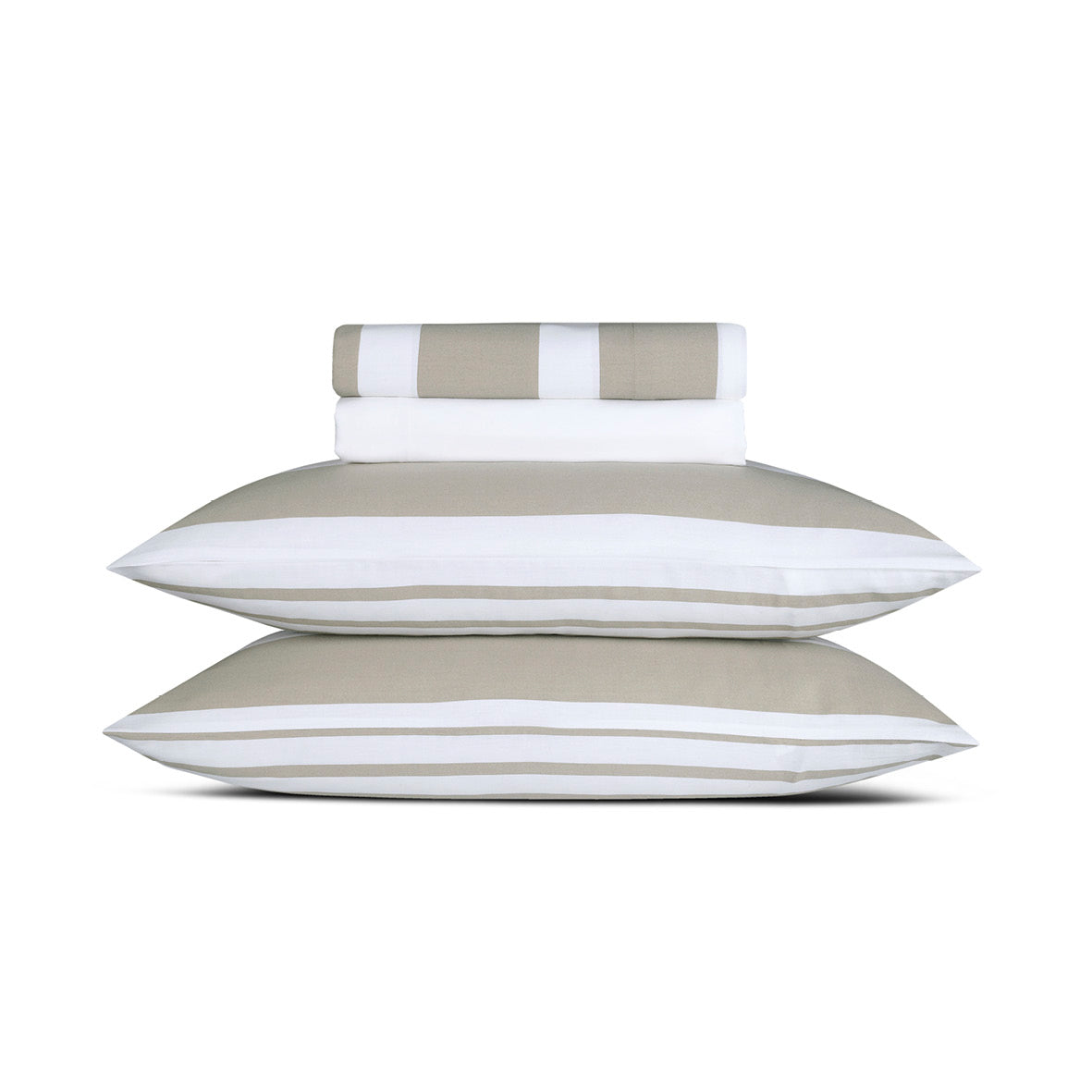 Sheet set cotton satin - Marinière Taupe