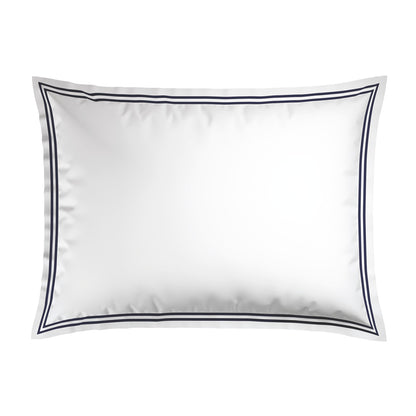 Pillowcase(s) cotton satin - Antibes Dark blue / White