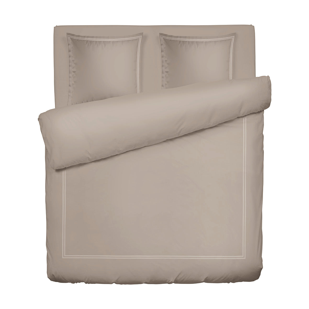 Duvet cover + pillowcase(s) cotton satin - Antibes Taupe / Taupe