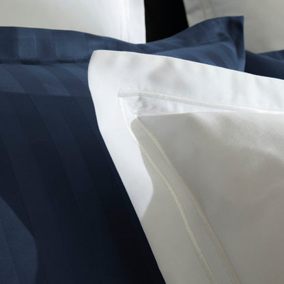 Duvet cover + pillowcase(s) cotton satin - Antibes White / White