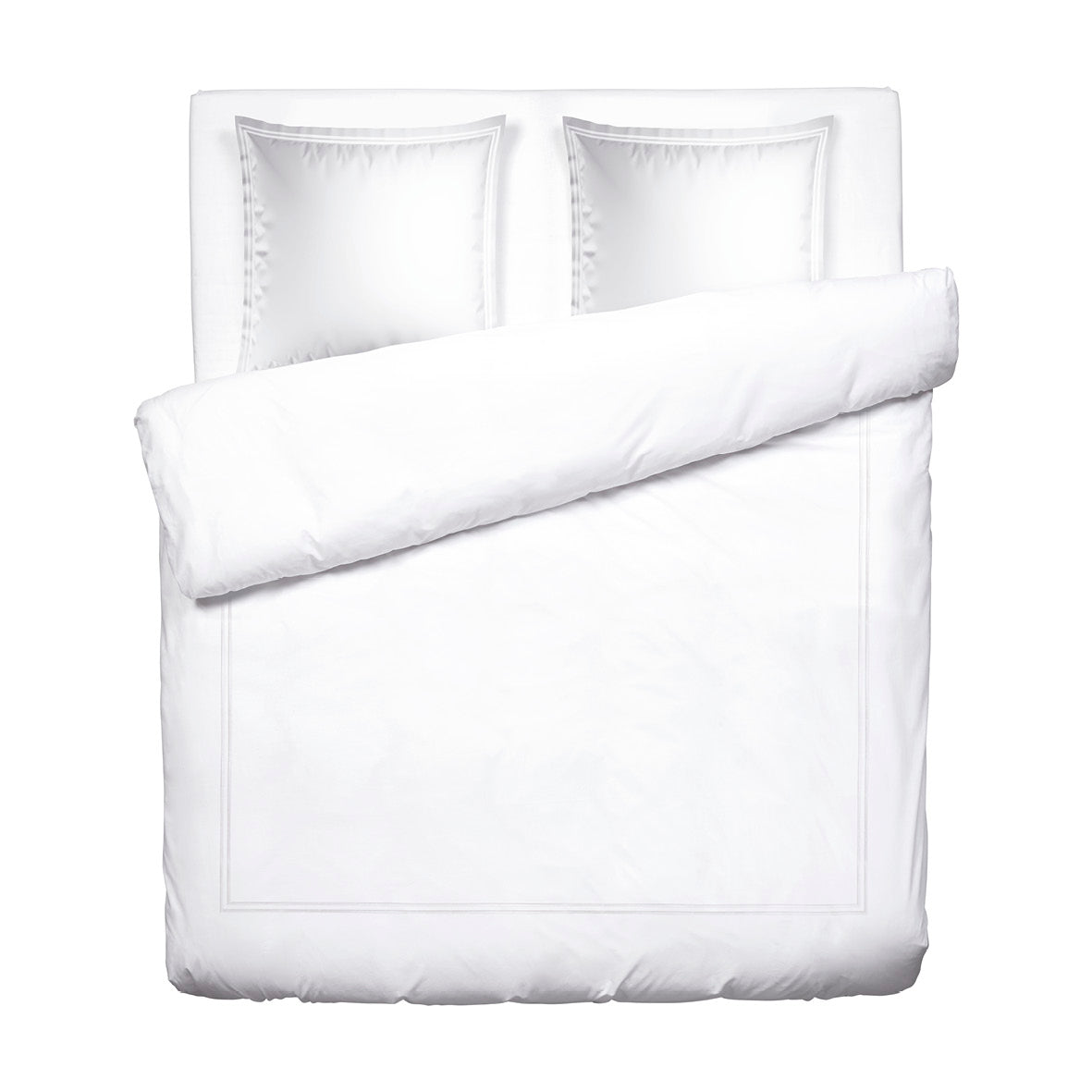 Duvet cover + pillowcase(s) cotton satin - Antibes White / White