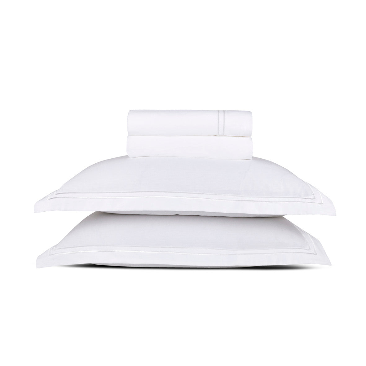 Sheet set cotton satin - Antibes White / White