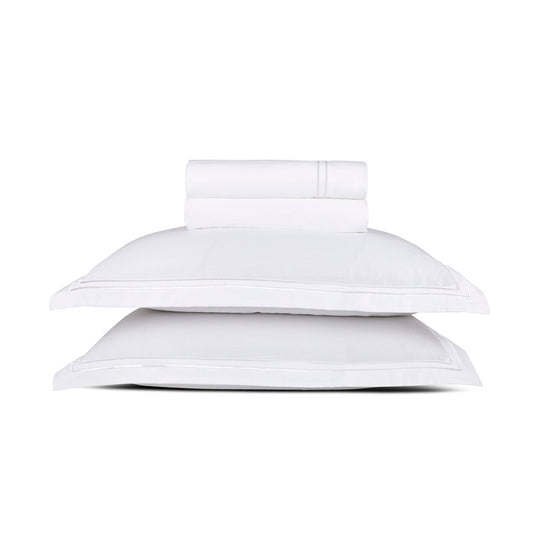 Sheet set cotton satin - Antibes White / White