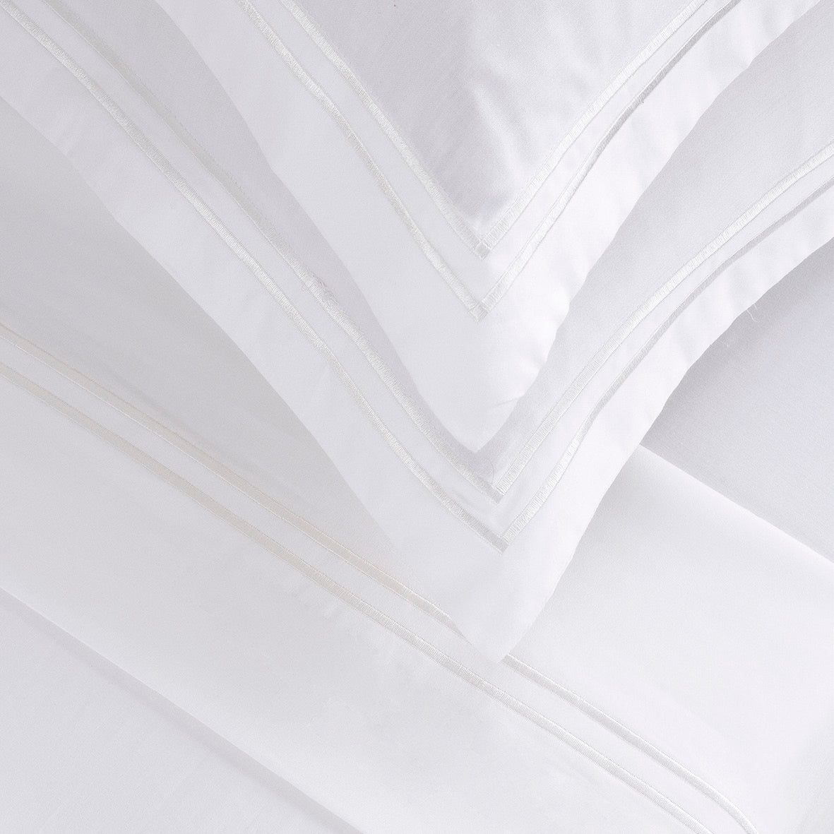 Sheet set cotton satin - Antibes White / White
