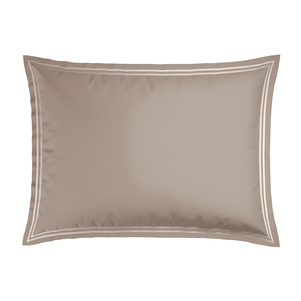 Pillowcase(s) cotton satin - Antibes White / Taupe