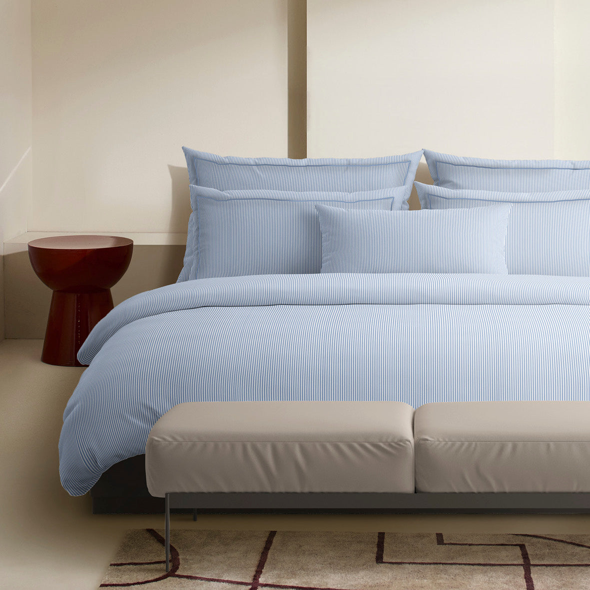 Drap plat coton percale - Toulouse Bleu clair