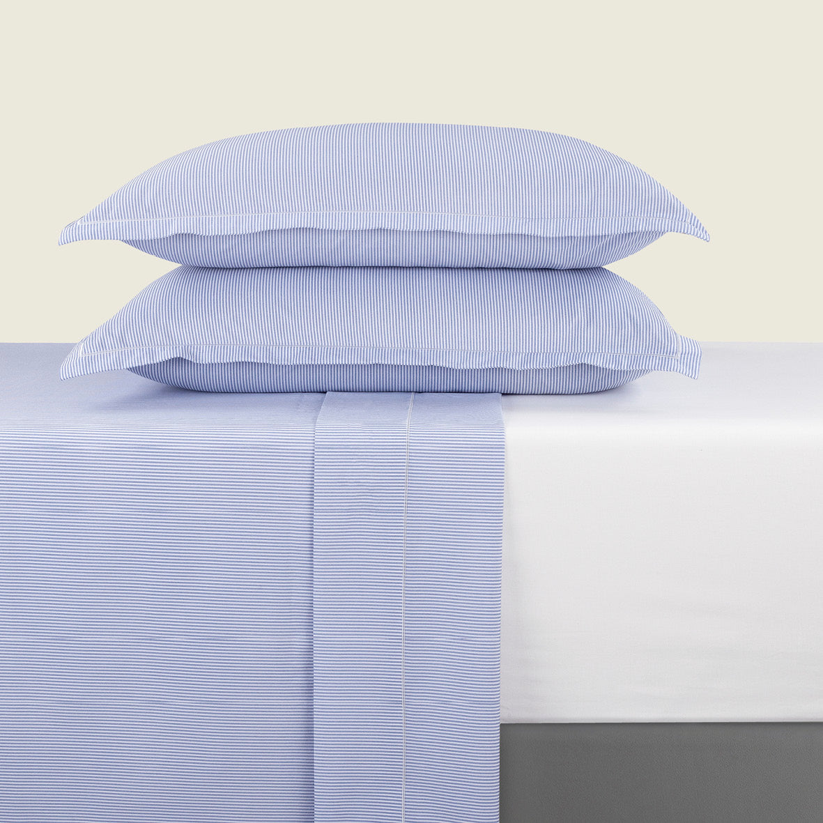 Sheet set cotton percal - Toulouse Light blue
