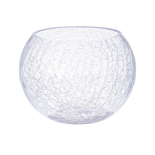Vase rond craquelé Ambre - Transparent