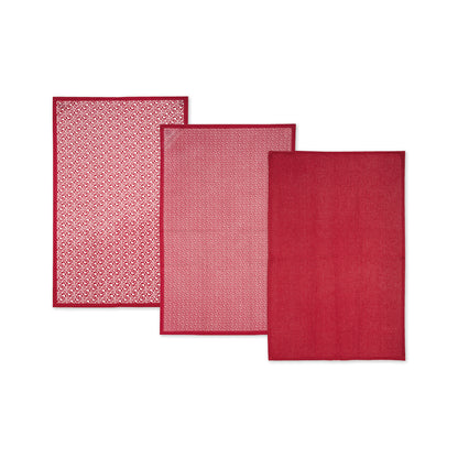 Set of 3 kitchen towels Red - 70 x 45 x 0,3 cm