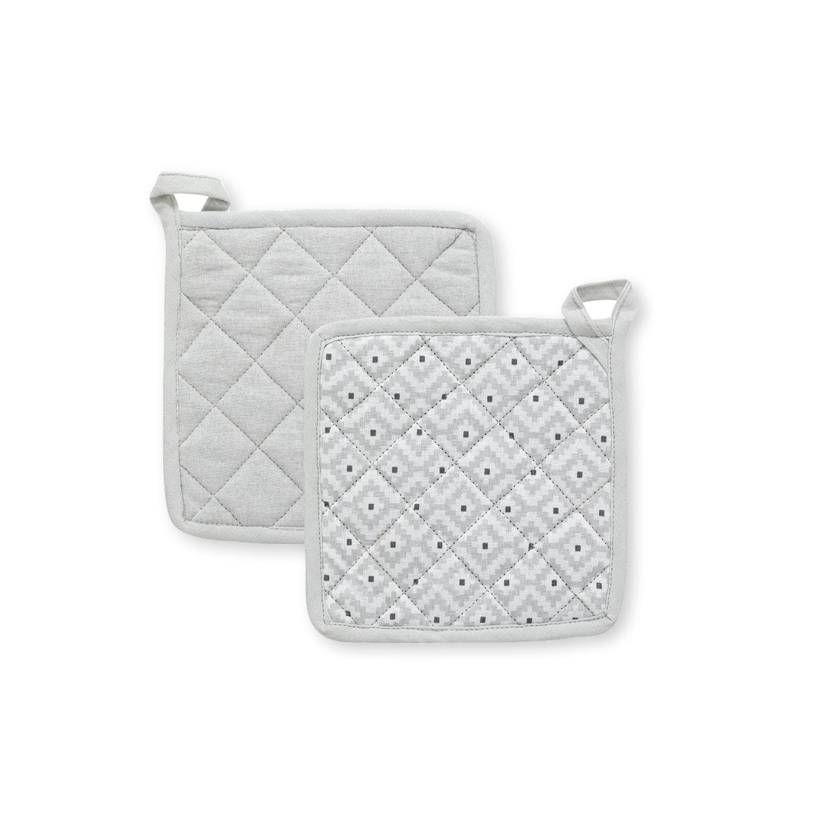 Set of oven mitt and pot holder Grey - 32 x 20 cm + 20 x 20 cm