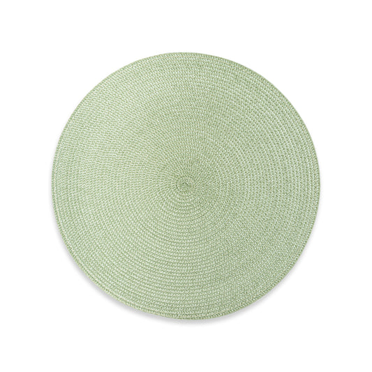 Round braided placemat Light green - 38 x 0,2 cm