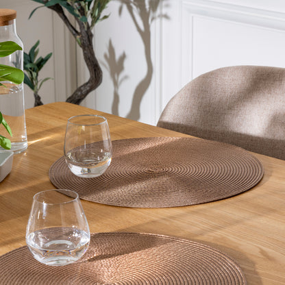 Round braided placemat Brown - 38 x 0,2 cm