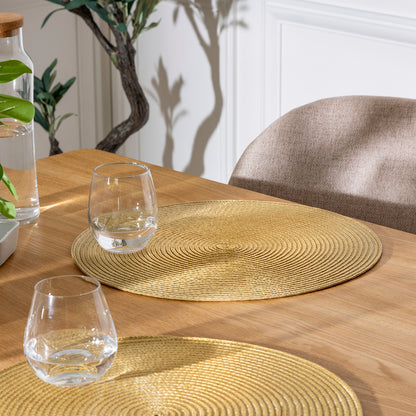 Set de table rond tressé - Jaune