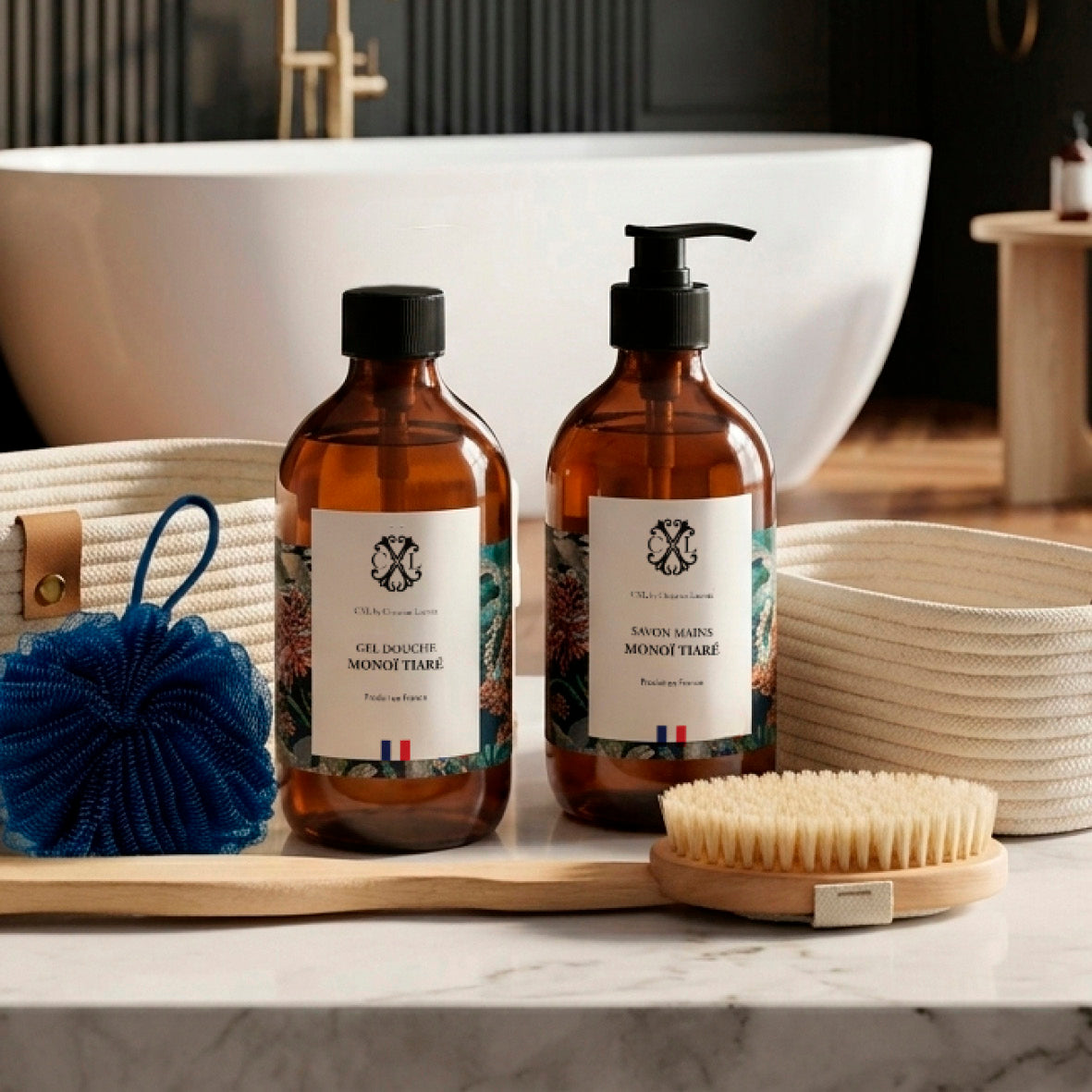 Giftset Spa Moment Monoï Tiaré - Navy blue - 2 x 500 ml
