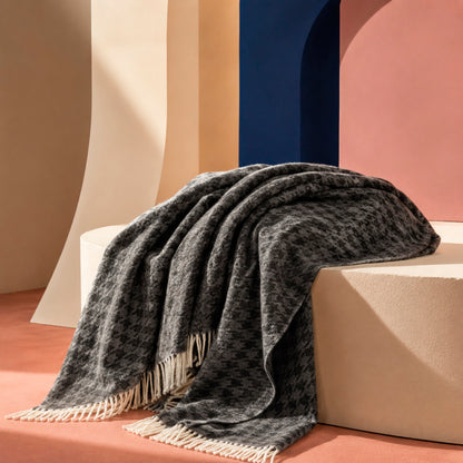 Woven plaid - Pied de poule Black / Dark grey
