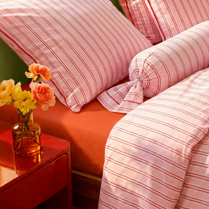 Fitted sheet cotton satin - Uni - Spicy pumpkin