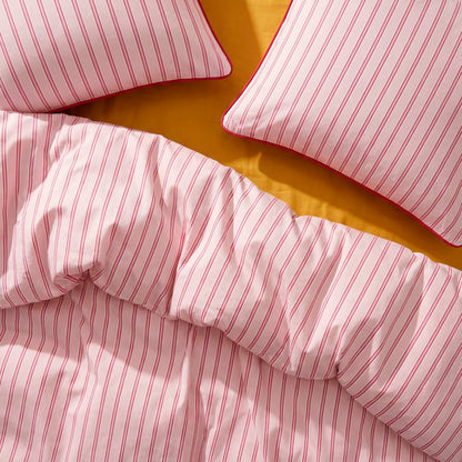 Duvet cover + pillowcase cotton satin - Silva - Pink / Red