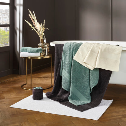 Giftset Bath Elegance Roses - Green - 70 x 140 cm + 100 gr