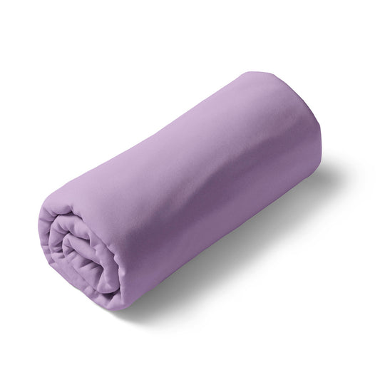 Fitted sheet cotton satin - Uni - Lavender