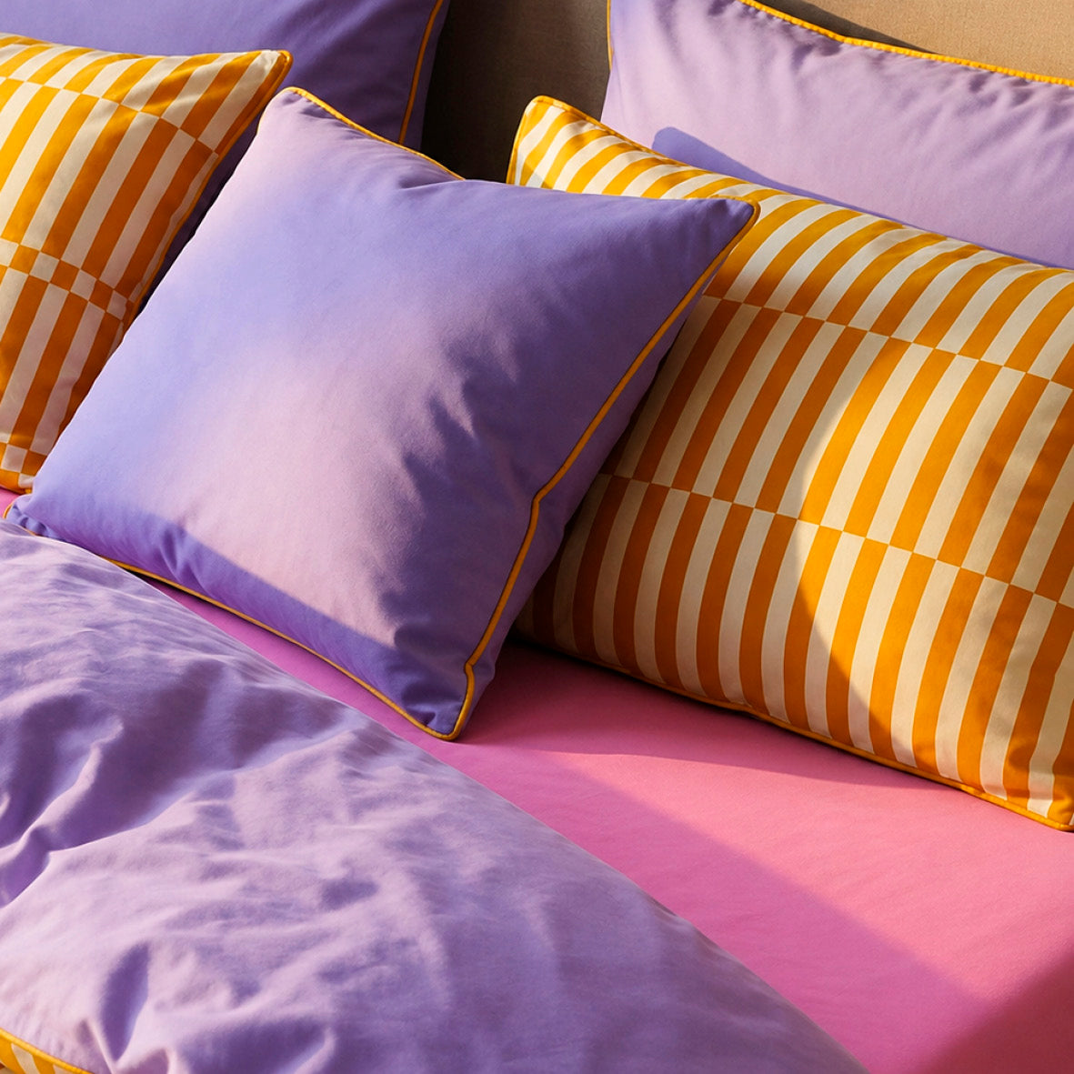 Fitted sheet cotton satin - Uni - Bubblegum