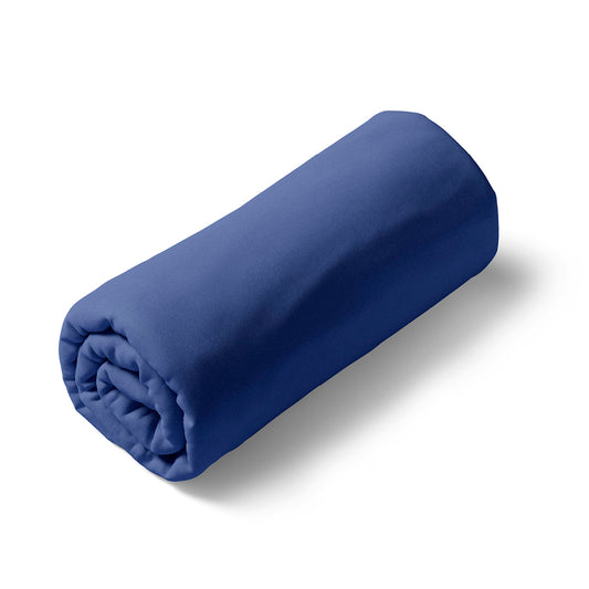 Fitted sheet cotton satin - Uni - Cobalt blue