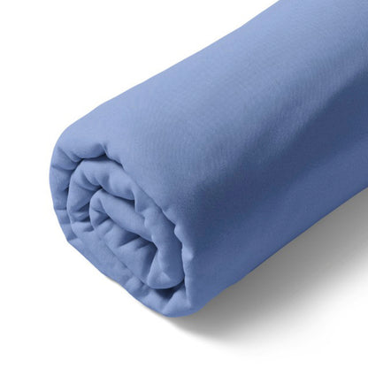 Fitted sheet cotton satin - Uni - Hydrangea blue