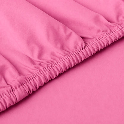 Fitted sheet cotton satin - Uni - Bubblegum