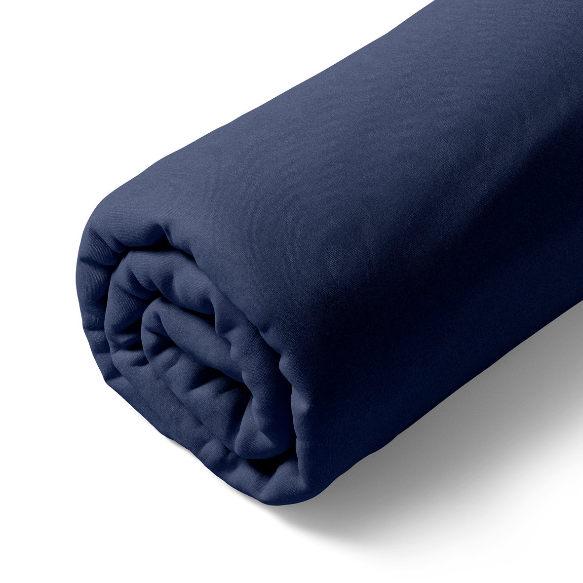 Fitted sheet cotton satin - Uni - Navy blue
