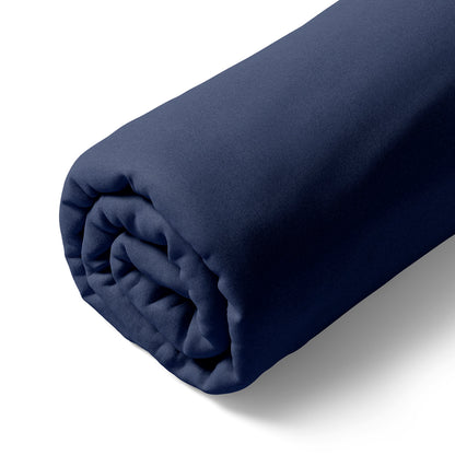 Fitted sheet cotton satin - Uni - Navy blue