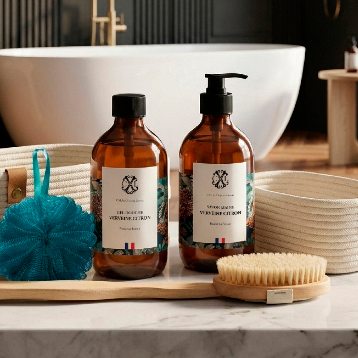 Giftset Spa Moment Lemon Verbena - Peacock blue - 2 x 500 ml