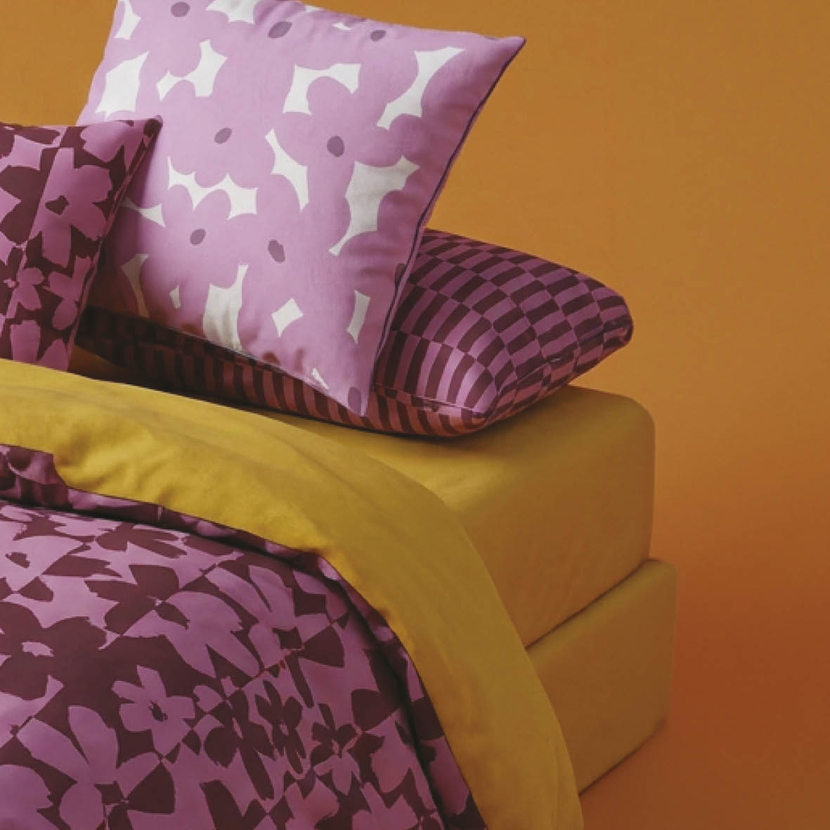 Fitted sheet cotton satin - Uni - Honey gold