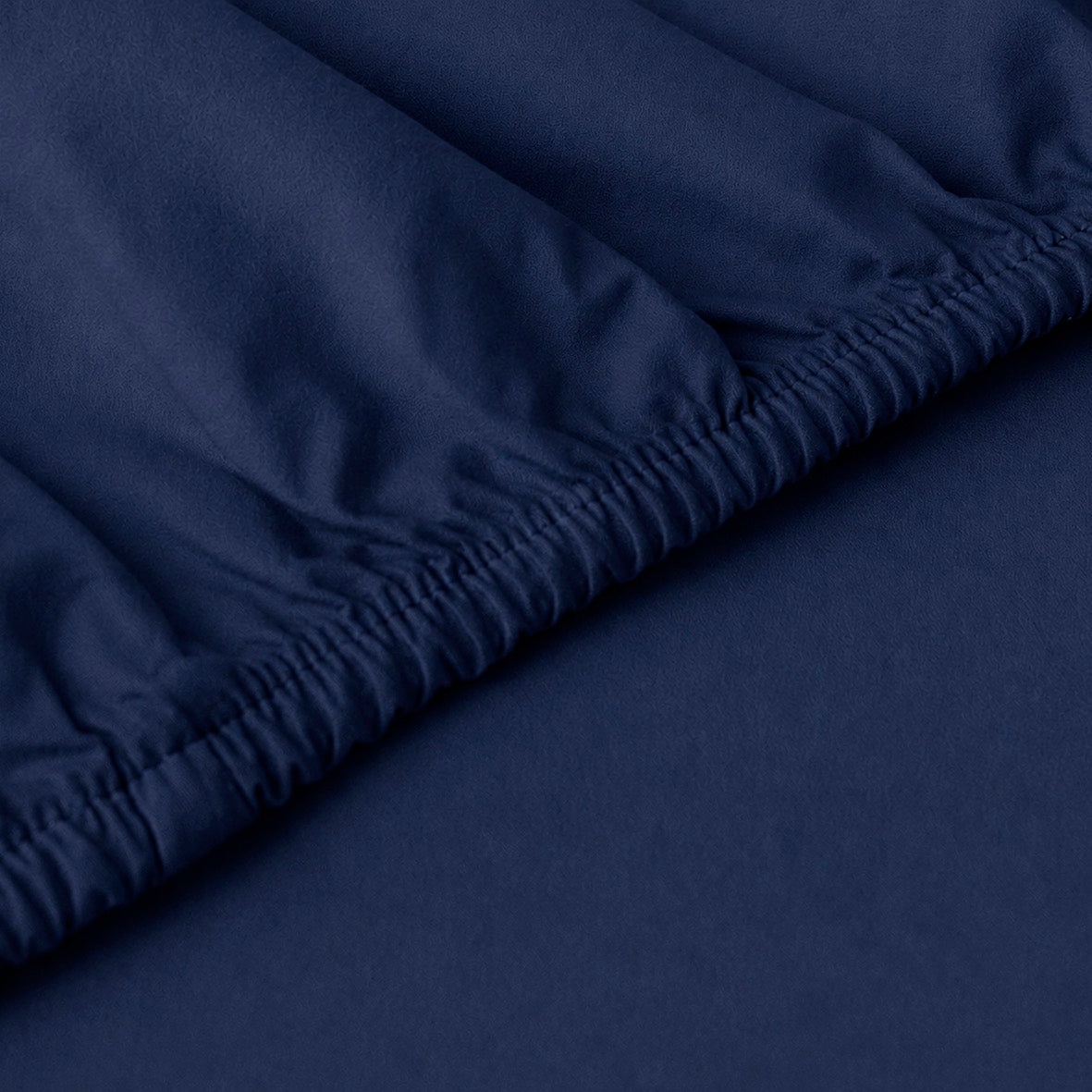 Fitted sheet cotton satin - Uni - Navy blue