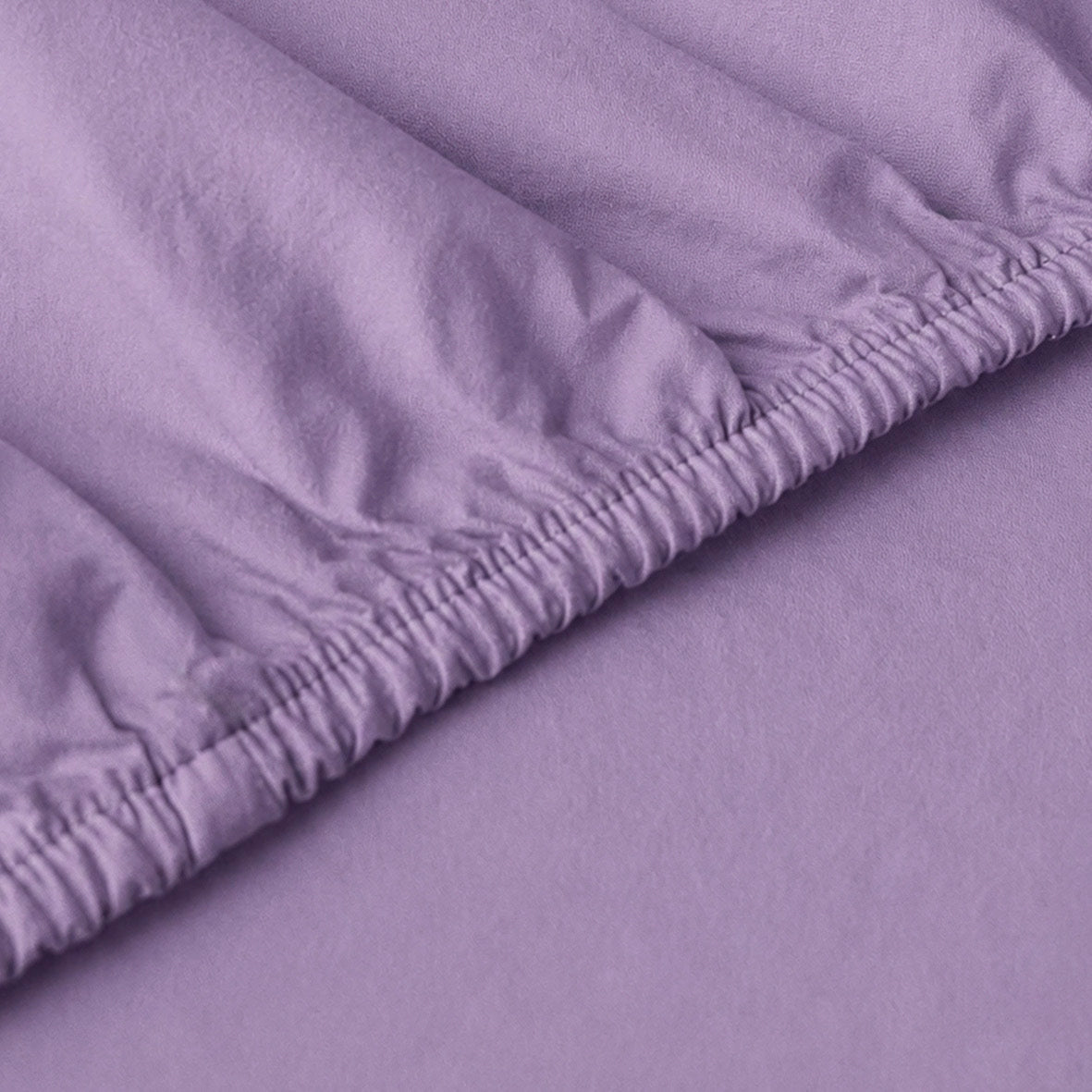 Fitted sheet cotton satin - Uni - Lavender