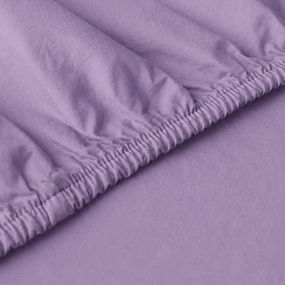 Fitted sheet cotton satin - Uni - Lavender